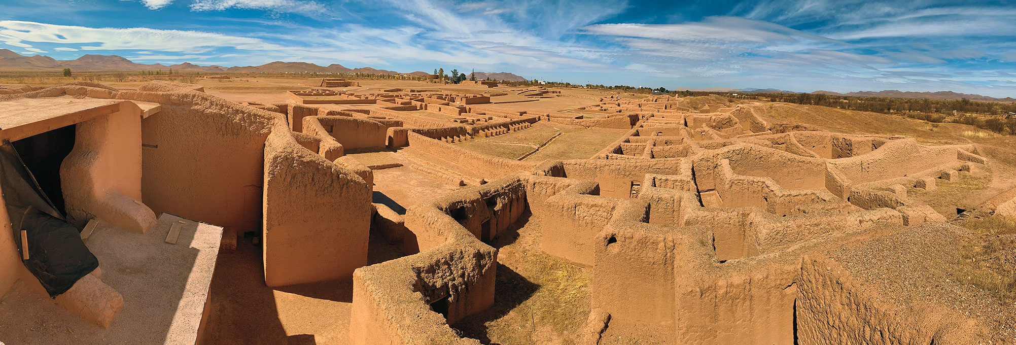 Landscape view of ruins at Paquimé, Chihuahua, Mexico