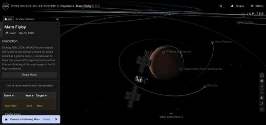 Psyche mission Mars flyby event added to Eyes on the Solar System front page.
