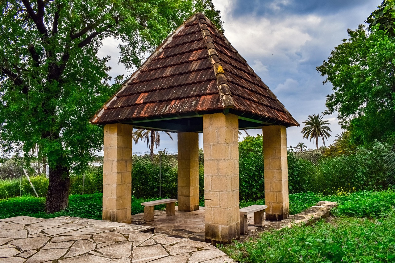 cyprus, larnaca, hala sultan tekke, mosque, pavilion, yard, ottoman, islam, religion, architecture, muslim, islamic