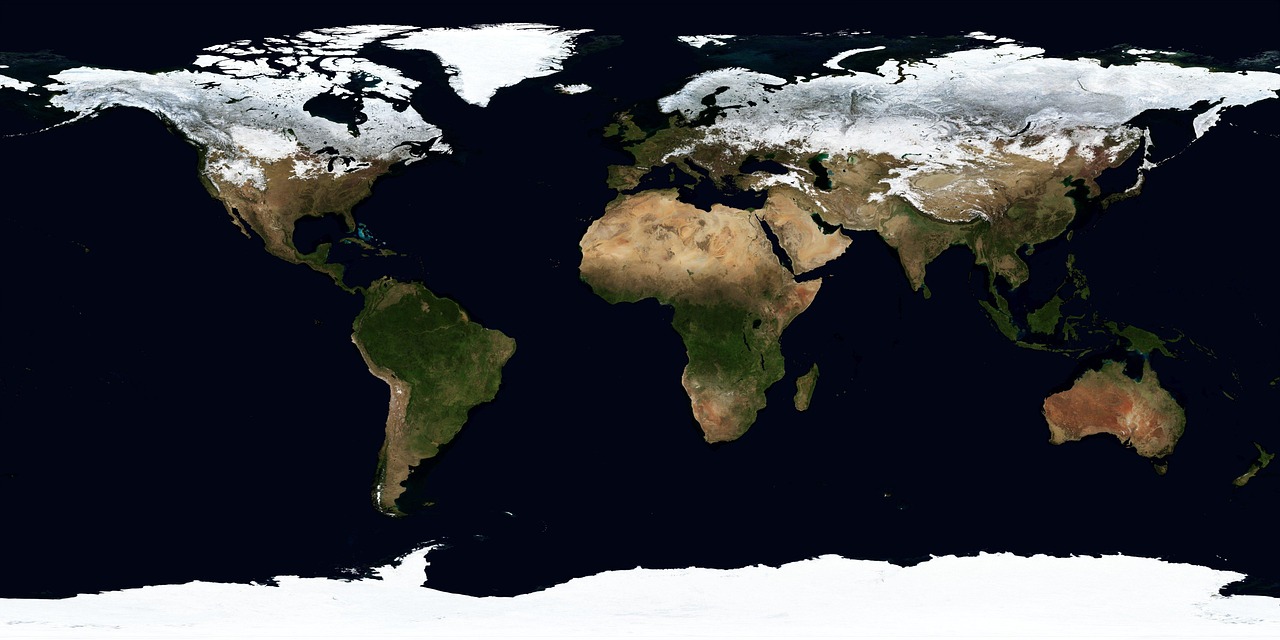 world, map, geography, land, satellite image, world map, satellite map, continents, climate zones, winter, earth