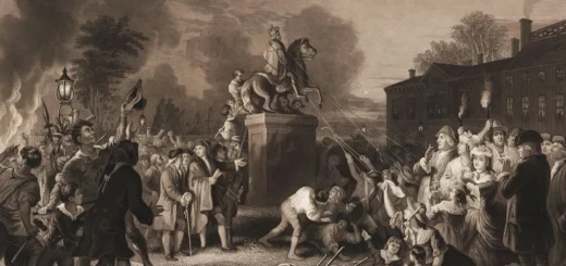 Výstava v New Yorku oživuje revolúciu aj pád sochy Juraja III.