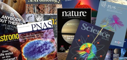 A collage of magazine covers featuring astrobiology.