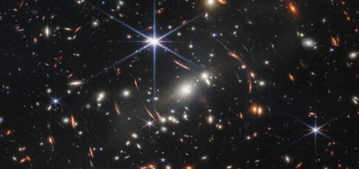 An image containing thousands of galaxies and stars on a black background, taken by the James Webb Space Telescope.