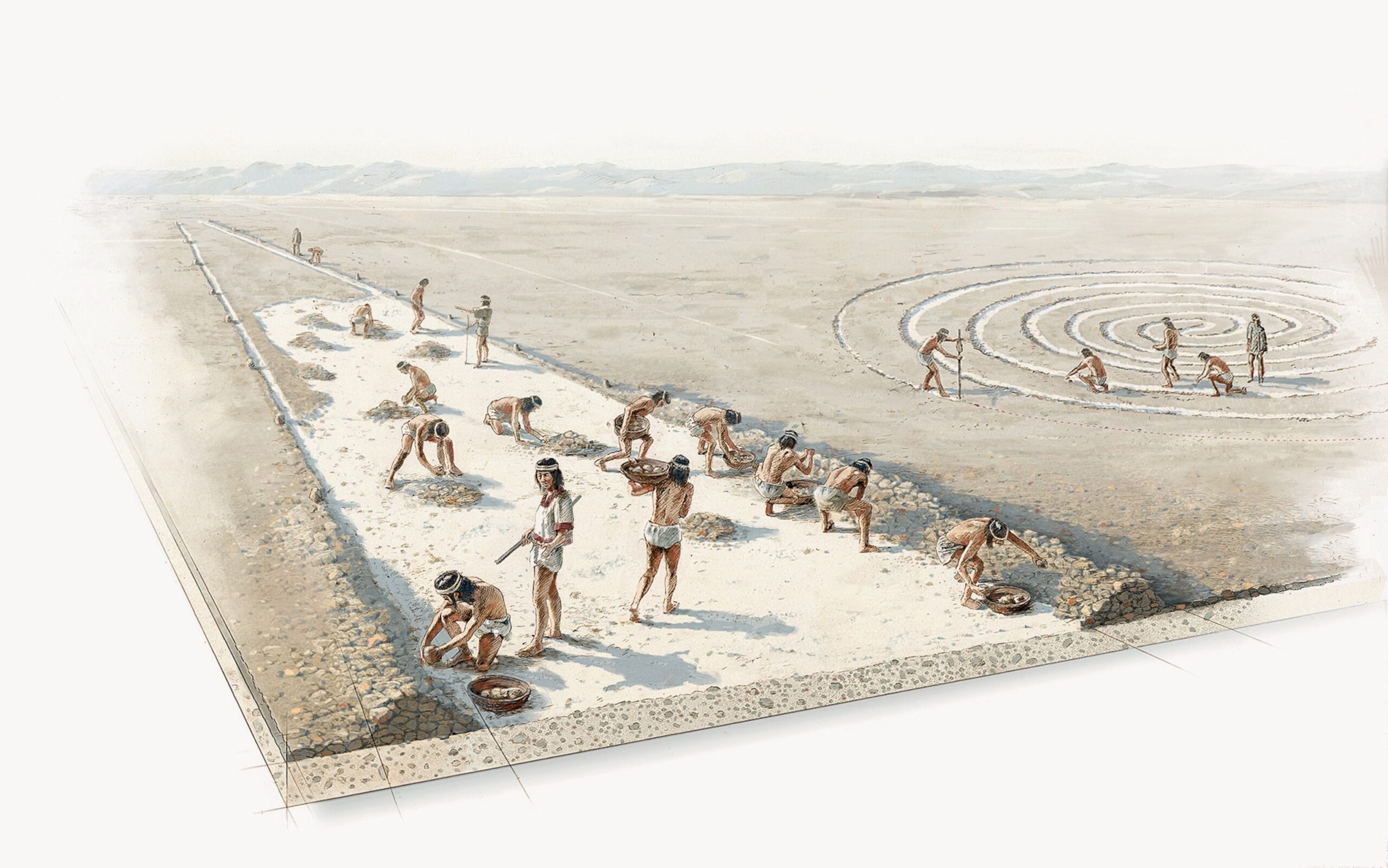 The larger and smaller Nasca lines are pictured.