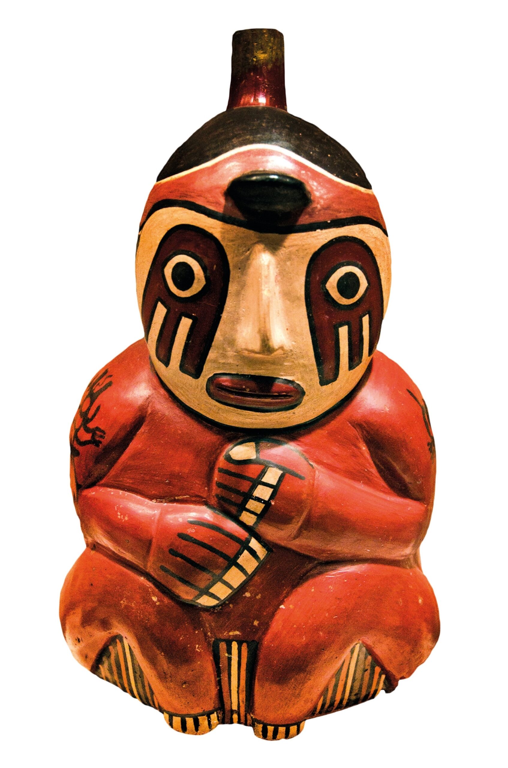 Nasca bottle in the form of a seated figure.