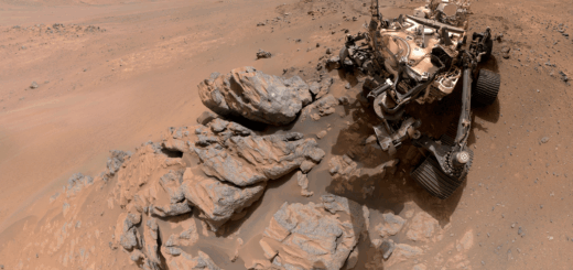 NASA’s Perseverance Mars rover appears to look into the camera in this selfie. The rover is at a rocky outcrop nicknamed “Arethusa”.