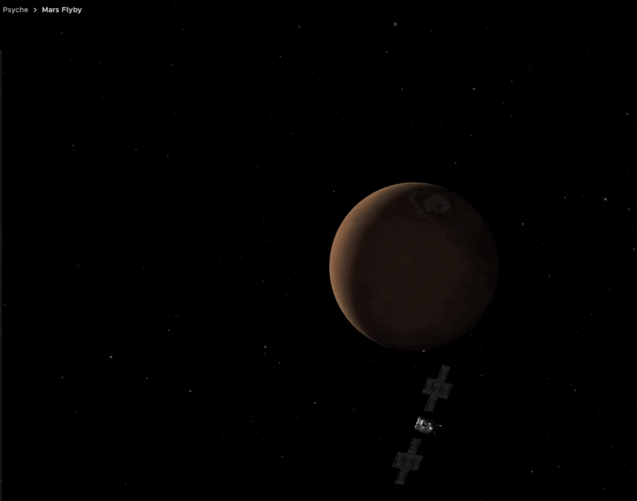 Psyche mission Mars flyby event added to Eyes on the Solar System front page.