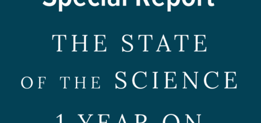 Over a dark blue-green square appear the words Special Report: The State of the Science 1 Year On.