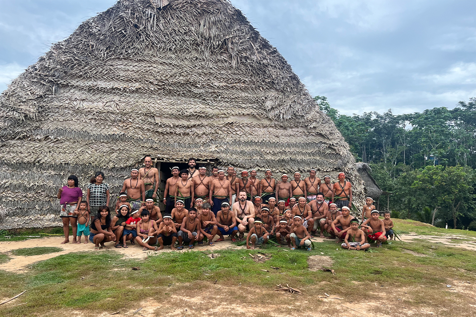 Tawaya Village of the Matis people in Javari Valley, Amazonas, Brazil, also featuring Korubo members. Image courtesy of Federal Public Prosecutor's Office (MPF) / Daniel Dalberto.