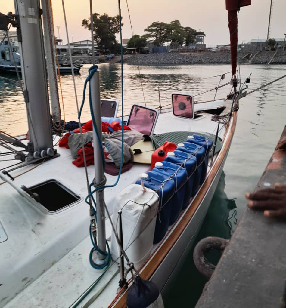 The sailboat Bella Vita left Salvador, Brazil, with a four-person crew in December 2024. Image courtesy of EAGLE Network.