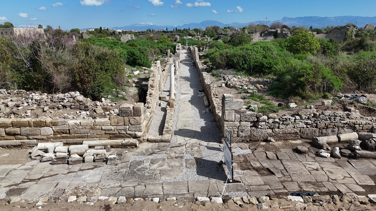 Excavated portion of street, Side, Turkey