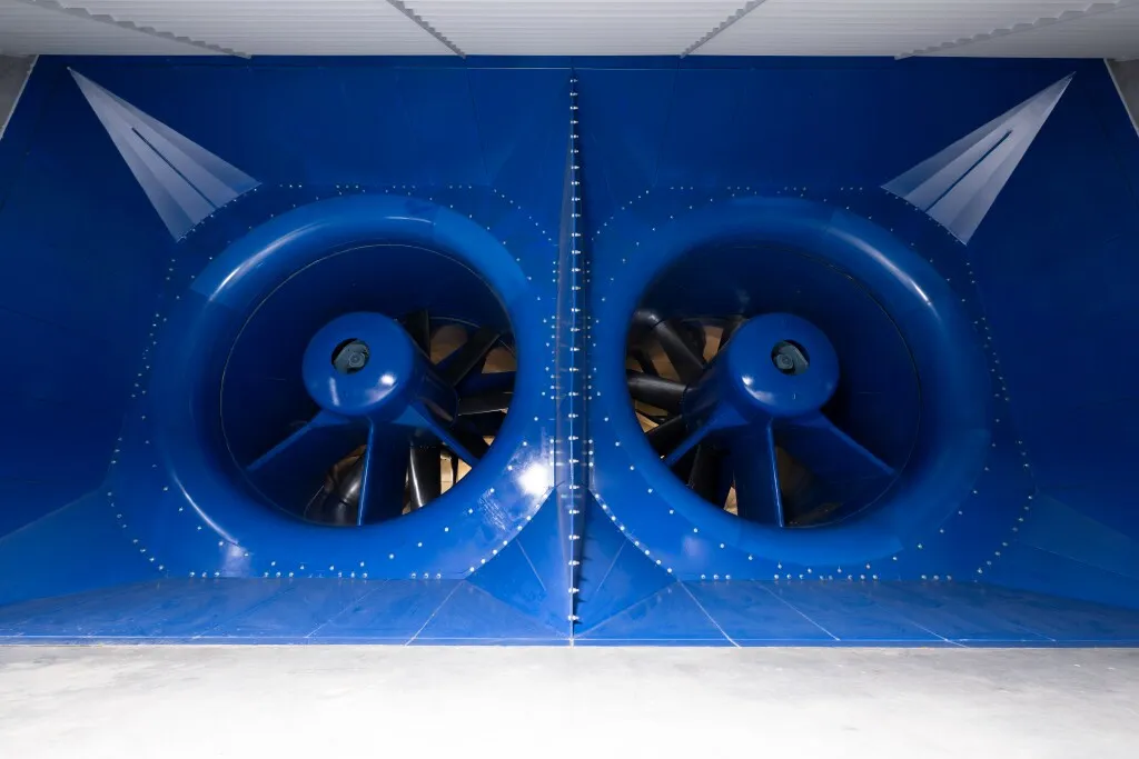 Flight Dynamics Research Facility two wind tunnel fan blade sections.