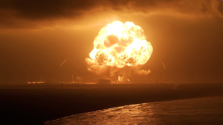 Blue Origin's New Glenn rocket exploded, sending out large fireballs on the Cape Canaveral launchpad.