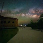 The Milky Way stretches above Dry Tortugas National Park in Florida.