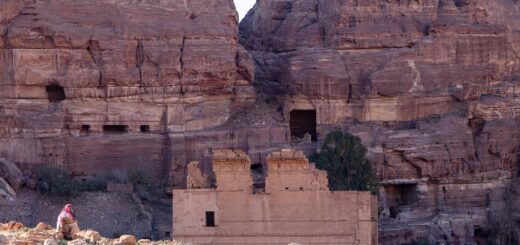 petra, ruin, man, sitting, arabic, jordan, nature, desert, stone, travel, vacations, ruins, ancient, excavation, culture, archaeology