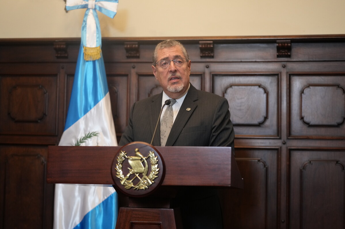 Guatemalan President Bernardo Arevalo speaks to reporters in Guatemala City, March 5, 2026. (AP Photo/Moises Castillo, File)